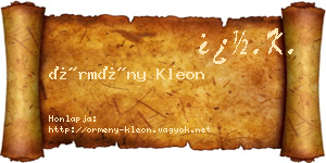 Örmény Kleon névjegykártya